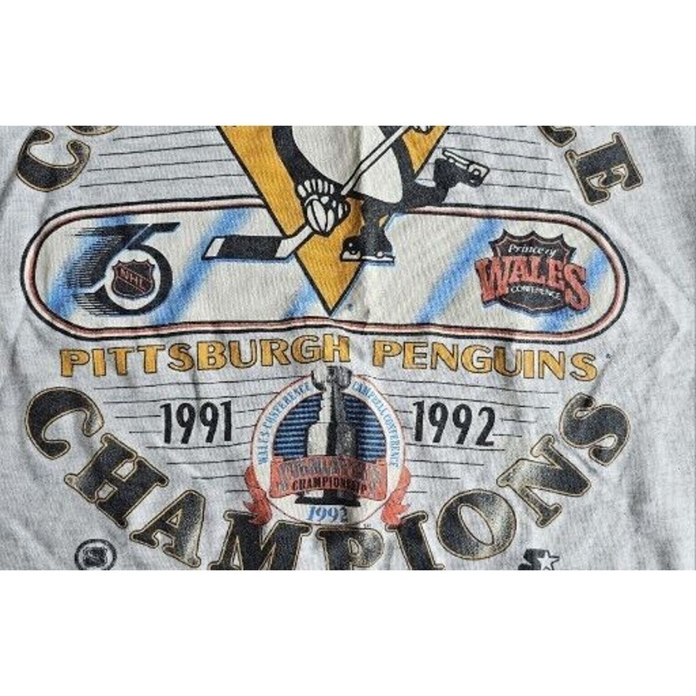 1991/1992 Starter Pittsburgh Penguins Back To Back Stanley Cup Champs Size Large - Picture 4 of 8